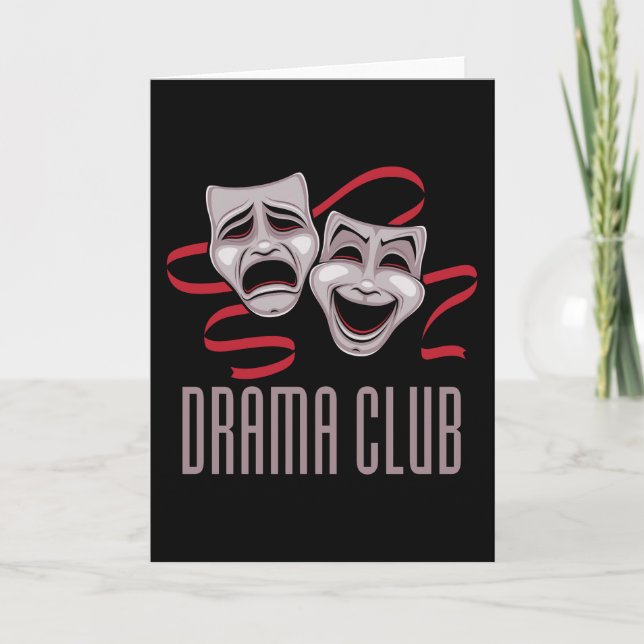 Dramaklubb Komedi och Tragedi Masker Kort (Framsida)