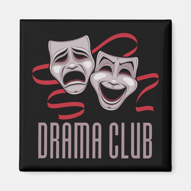 Dramaklubb Komedi och tragedi masker Magnet (Framsidan)