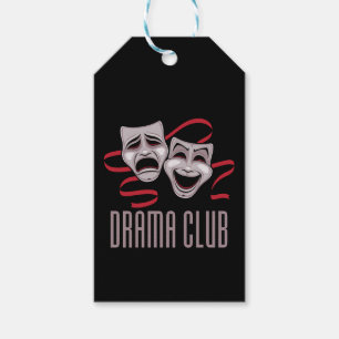 Dramaklubb Komedi och Tragedi Masker Presentetikett