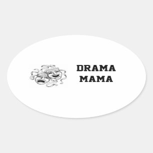 Dramamammaklistermärke Ovalt Klistermärke