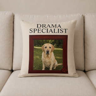 Dramaspecialist Rolig Hundfoto Kudde