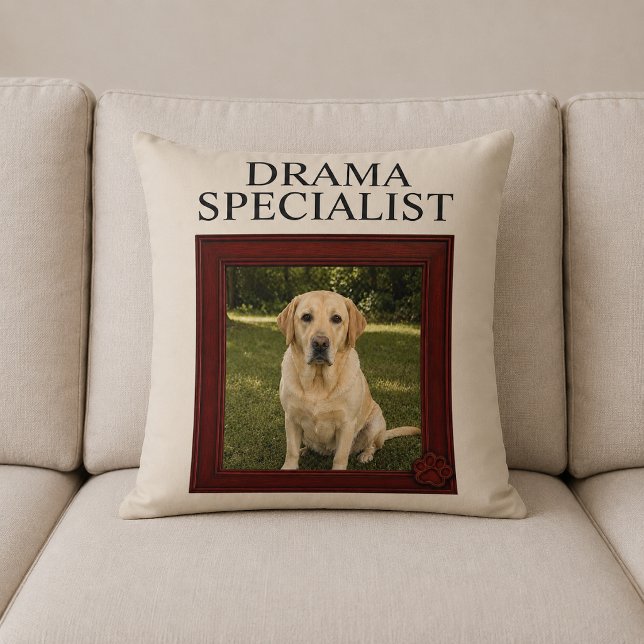 Dramaspecialist Rolig Hundfoto Kudde (Skapare uppladdad)