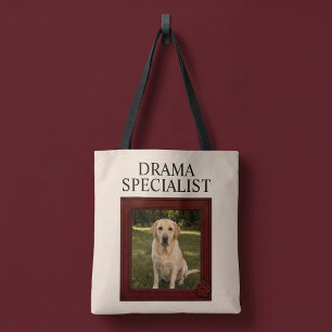 Dramaspecialist Rolig Hundfoto Tygkasse