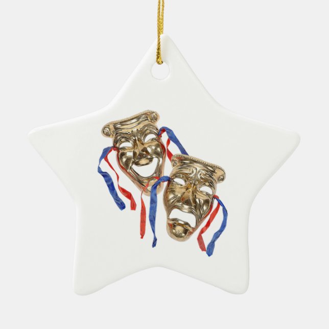 Dramat maskerar prydnaden julgransprydnad keramik (Framsidan)