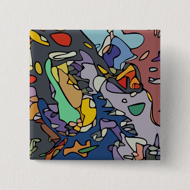 "dramatdrottning" - 2-tums fyrkantsknapp knapp (Framsida)