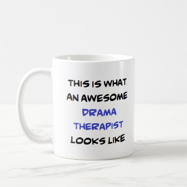dramaterapeut, fantastisk kaffemugg (Vänster)