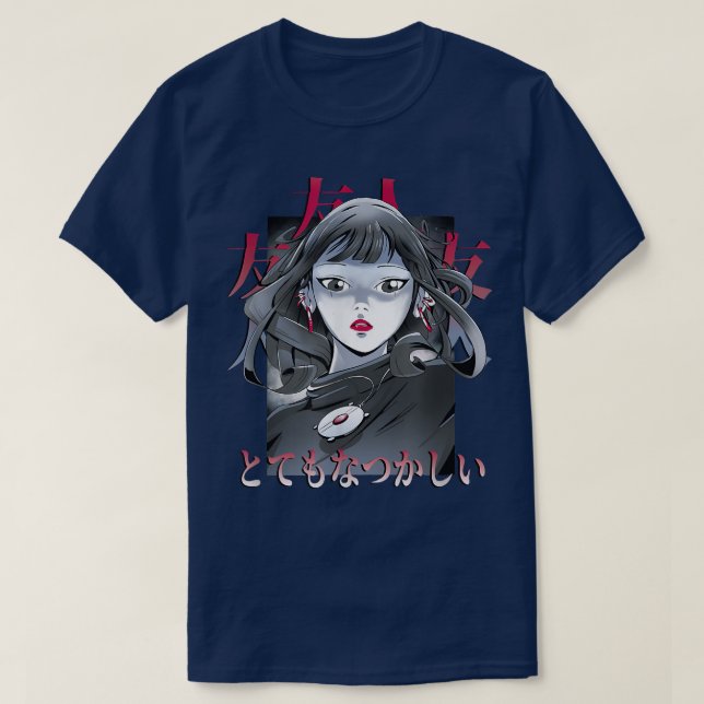 Dramatic Anime Girl  T Shirt (Design framsida)