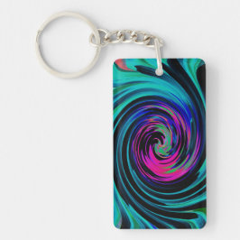 Dramatic Black and Turcos Abstrakt Retro Twirl