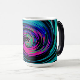 Dramatic Black and Turcos Abstrakt Retro Twirl Magisk Mugg