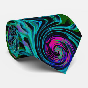 Dramatic Black and Turcos Abstrakt Retro Twirl Slips