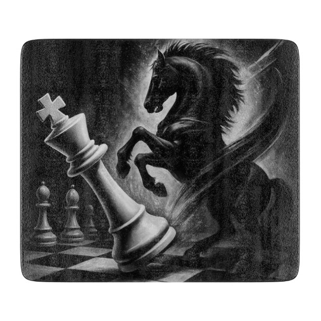 Dramatic Black Horse vs. Kung - Bold Chess Artwork (Framsidan)