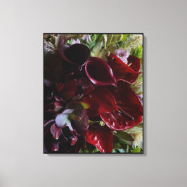 Dramatic Burgundy Floral Canvas