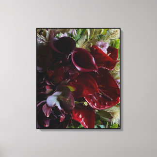 Dramatic Burgundy Floral Canvas