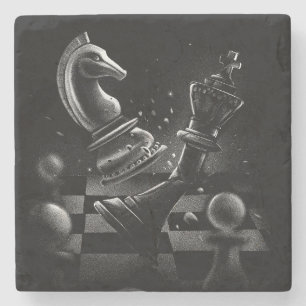 Dramatic Chess Battle - Knight vs. Horse Stenunderlägg