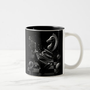 Dramatic Chess Monochrom Två-Tonad Mugg