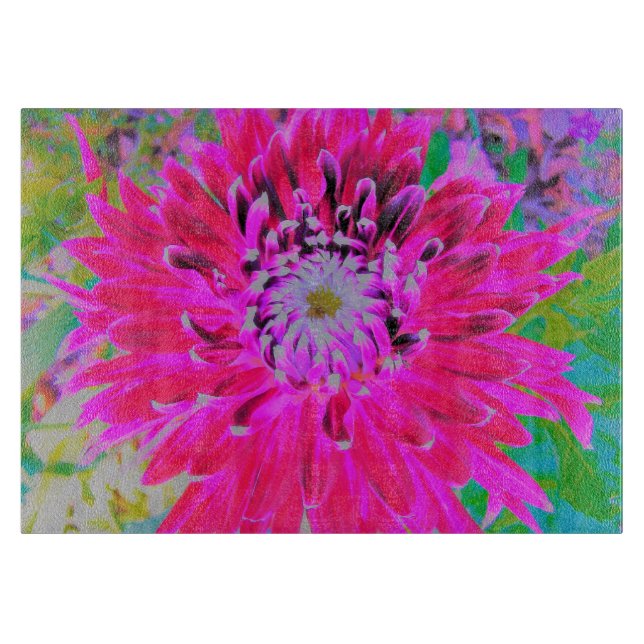 Dramatic Crimson Red and Rosa Dahlia Flower (Framsidan)