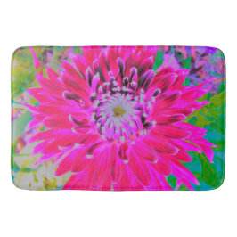 Dramatic Crimson Red and Rosa Dahlia Flower Badrumsmatta