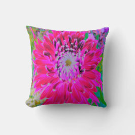 Dramatic Crimson Red and Rosa Dahlia Flower Kudde