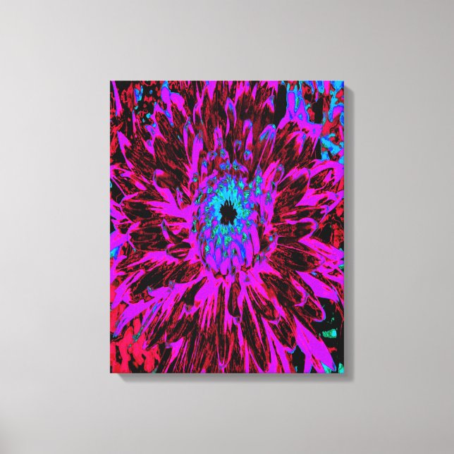 Dramatic Crimson Red, Lila and Black Dahlia Canvastryck (Framsida)