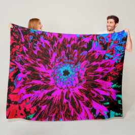 Dramatic Crimson Red, Lila and Black Dahlia Fleecefilt