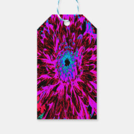 Dramatic Crimson Red, Lila and Black Dahlia Presentetikett