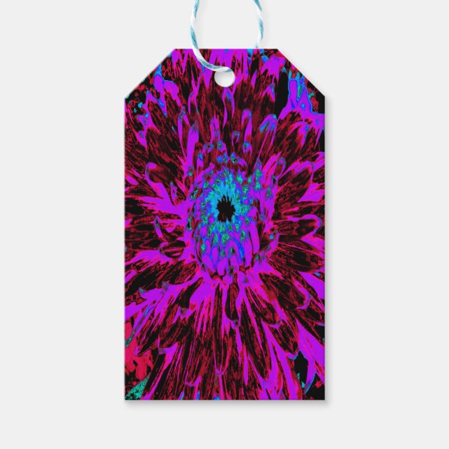 Dramatic Crimson Red, Lila and Black Dahlia Presentetikett (Framsidan)