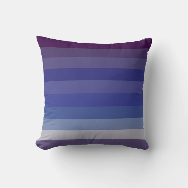 Dramatic Deep Blue & Burgundy Gradient Stripe Patt Kudde (Framsida)