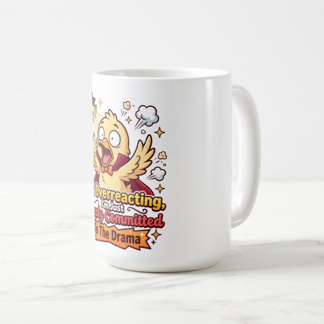 Dramatic Duck Funny Coffee Mug Kaffemugg (Framsida höger)