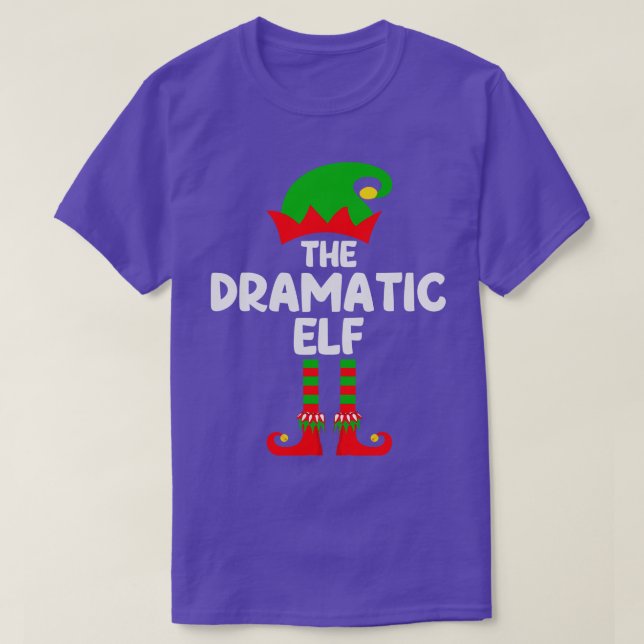 Dramatic Elf Matching Family Group jul Party T Shirt (Design framsida)