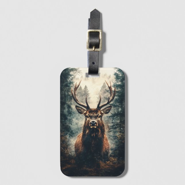 Dramatic Elk i Skogen Bagagebricka (Framsida vertikal)