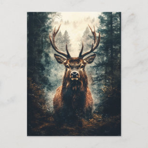 Dramatic Elk i Skogen Vykort