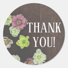 DRAMATIC Garden Hellebore Favor Sticker Runt Klistermärke