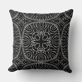 dramatic geometric black pattern kudde