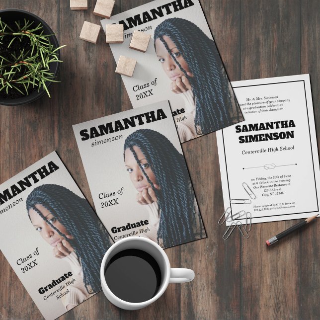 Dramatic Magazine Stil Studentfest Inbjudningar (Skapare uppladdad)