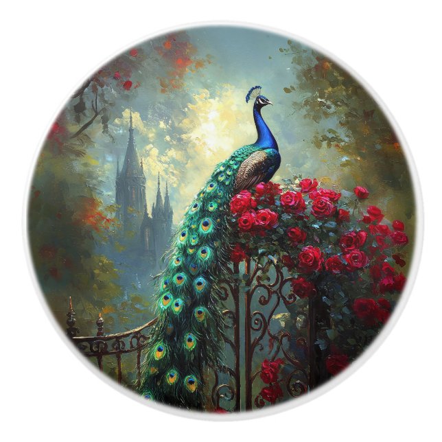 Dramatic Peacock Röd ros gotiic Knopp (Framsidan)