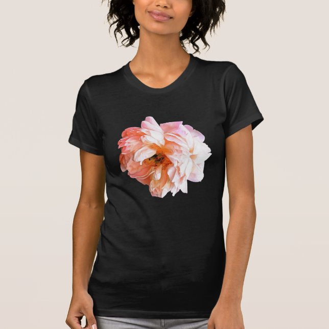 Dramatic Pinkish Peach Peony T Shirt (Framsida)