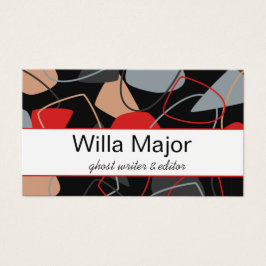 Dramatic Red, Black, Beige Abstrakt Entrepreneur Visitkort