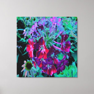 Dramatic Red, Lila and Rosa Garden Flower Canvastryck