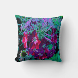 Dramatic Red, Lila and Rosa Garden Flower Kudde