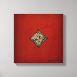 Dramatic Red Pollock Stil Modern Art Canvastryck