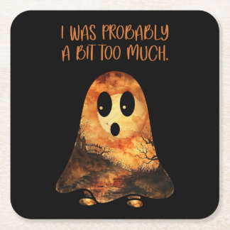 Dramatic Sarcastic Halloween Ghost Underlägg Papper Kvadrat