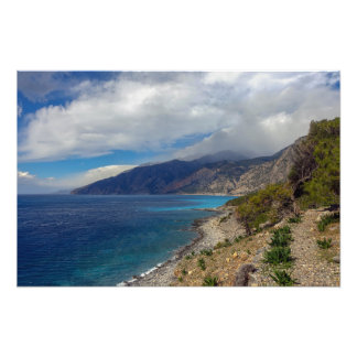 Dramatic Seashore on Crete, Grekland Fototryck