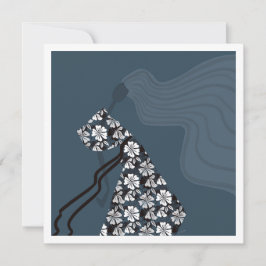 Dramatic Silhouette Elegant Glam Fashion Art Card Anteckningskort