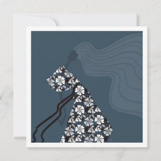 Dramatic Silhouette Elegant Glam Fashion Art Card Anteckningskort