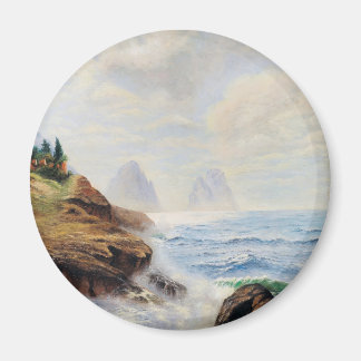 Dramatic Vågar Pound a Rocky Kusten Magnet