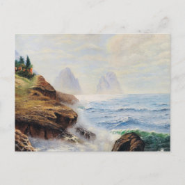 Dramatic Vågar Pound a Rocky Kusten Vykort