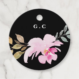 Dramatic Watercolor Blommigts Bröllop Gift Gåvor Etiketter