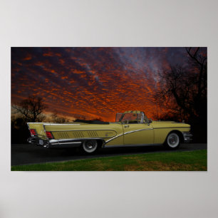 Dramatisk 1958 Buick Conversible poster