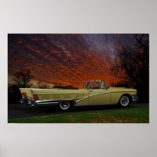 Dramatisk 1958 Buick Conversible poster