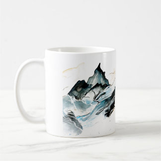Dramatisk bergsmålning mugg